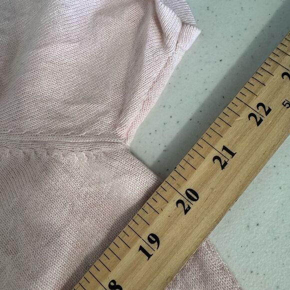 YarnWorks Women’s Pink Knit T-Shirt Size Large Acrylic Blend Short Sleeve - Picture 5 of 7